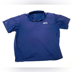 Men’s Seattle Seahawks Polo Shirt Blue • Antiqua • Size XL